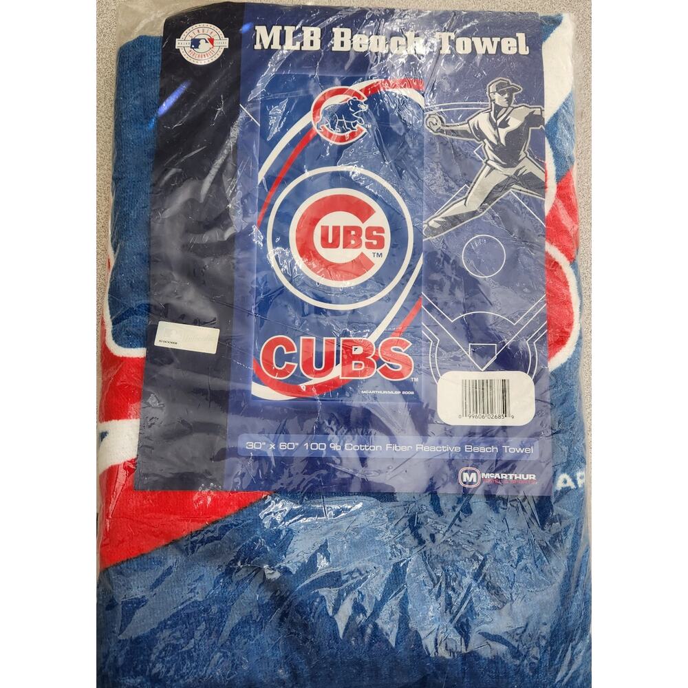 MLB Chicago Cubs Red Blue Beach Towel 30 X 60 NIB Lightweight